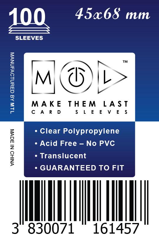 45 x 68 card sleeves MEU 45x68 mm 100pcs Soft Board Games & Card Sleeves – MTL Sleeves