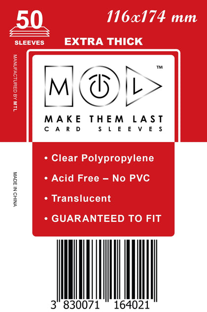 TOSCE 116x174mm 50pcs Thick Sleeves for Board & Card Games