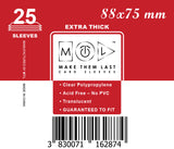 TOSZB 88x75 mm 25pcs Thick Board Games & Card Sleeves