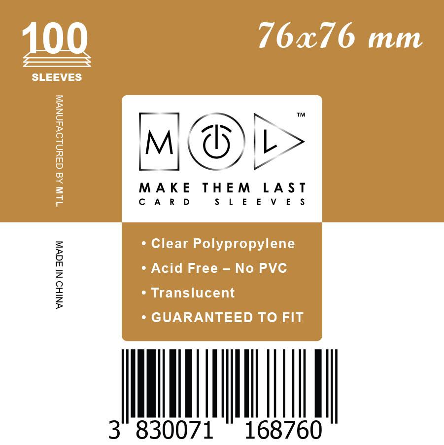 mtl card sleeves S76 76x76 mm 100pcs Soft Board Games & Card Sleeves – MTL Sleeves