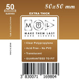 TS80 80x80mm 50pcs Thick Sleeves for Board & Card Games