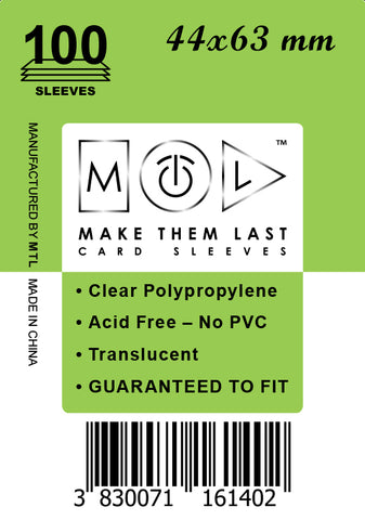 MEV 44x63 mm 100pcs Soft Board Games & Card Sleeves
