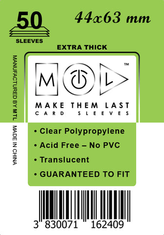 TMEV 44x63 mm 50pcs Thick Board Games & Card Sleeves