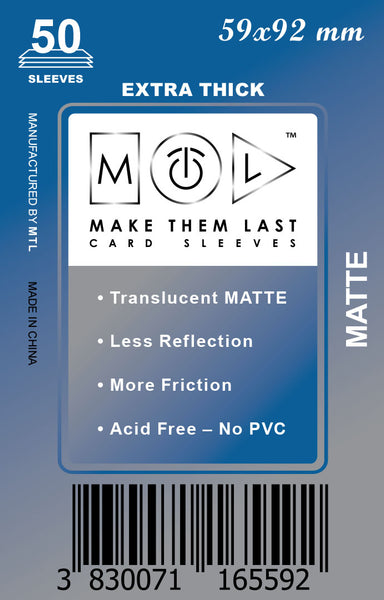TEURM 59x92 mm 50pcs Thick Matte Board Games & Card Sleeves TEURM 59x92 mm 50pcs Thick Matte Board Games & Card Sleeves