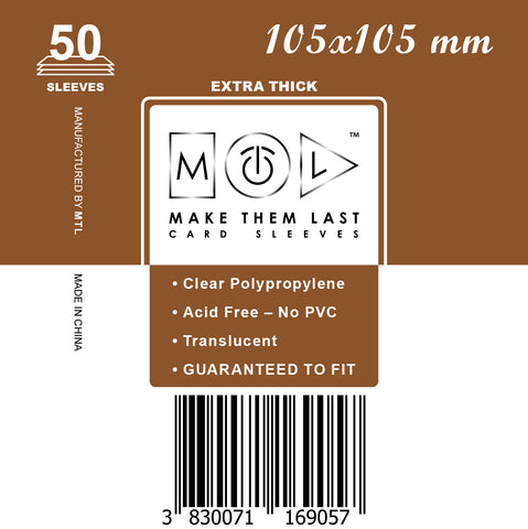 TS105 105x105 mm 50pcs Thick Board Games & Card Sleeves