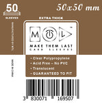 TS50 50x50 mm 50pcs Thick Board Games & Card Sleeves