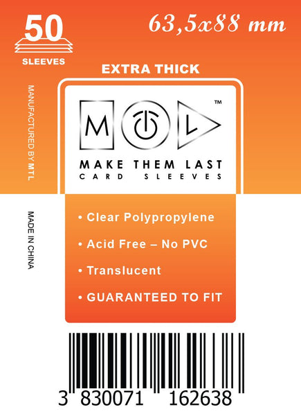 TTCG 63,5x88 mm 50pcs Thick Board Games & Card Sleeves – MTL Sleeves