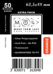 COR 63,5x88 mm 4x50pcs Orange Thick Board Games & Card Sleeves