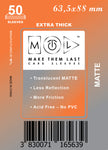 TTCGM 63,5x88 mm 50pcs Thick Matte Board Games & Card Sleeves