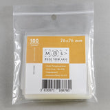 S76 76x76mm 100pcs Soft Sleeves for Board & Card Games in bag
